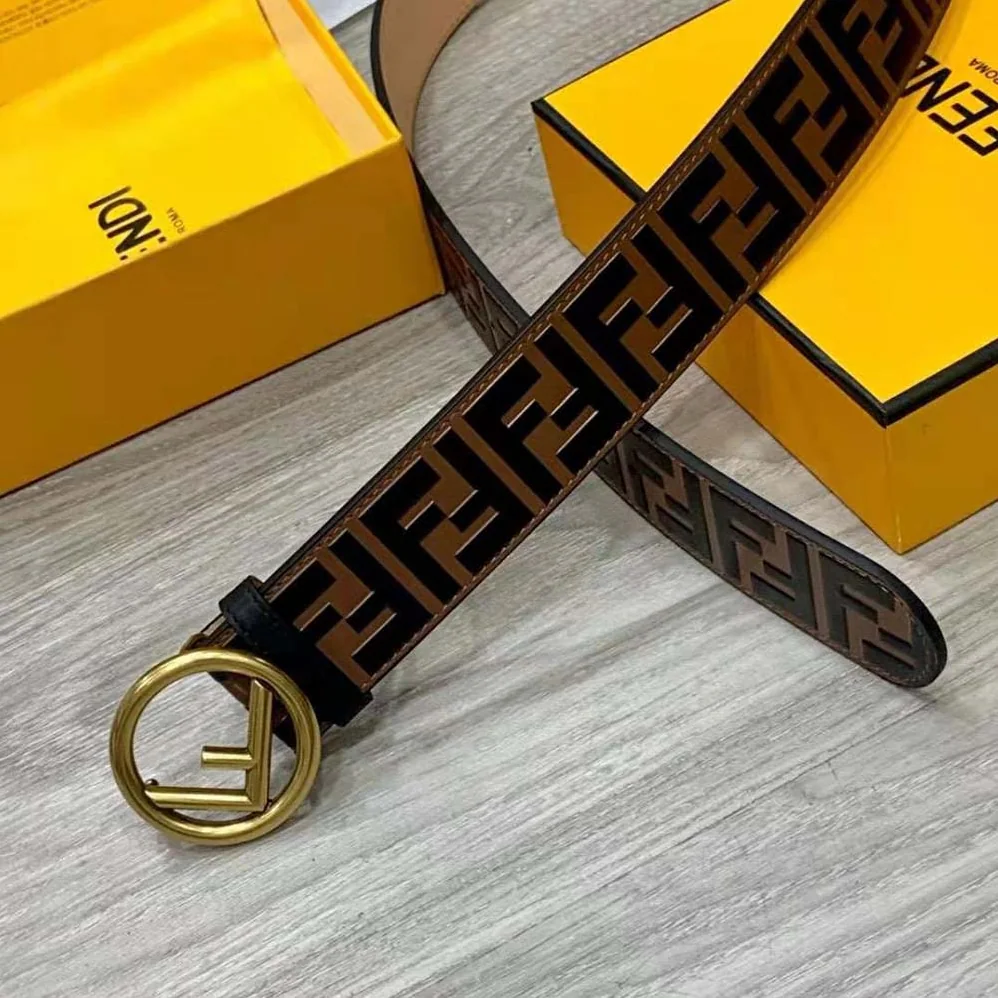 Fendi F is Fendi Belt Brown FF leather-8C0585A5TLF13VK for Women Fendi F is Fendi Belt Brown FF leather-8C0585A5TLF13VK for Women