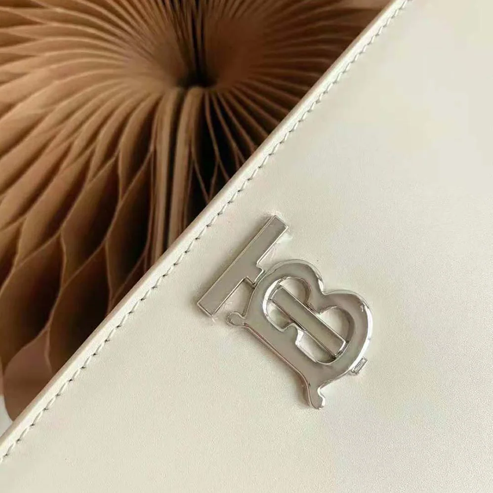 Burberry Leather TB Shoulder Bag for Women in White