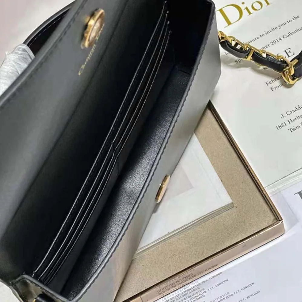 Dior CD Signature Mini Bag Black Calfskin with Embossed CD Signature for Women