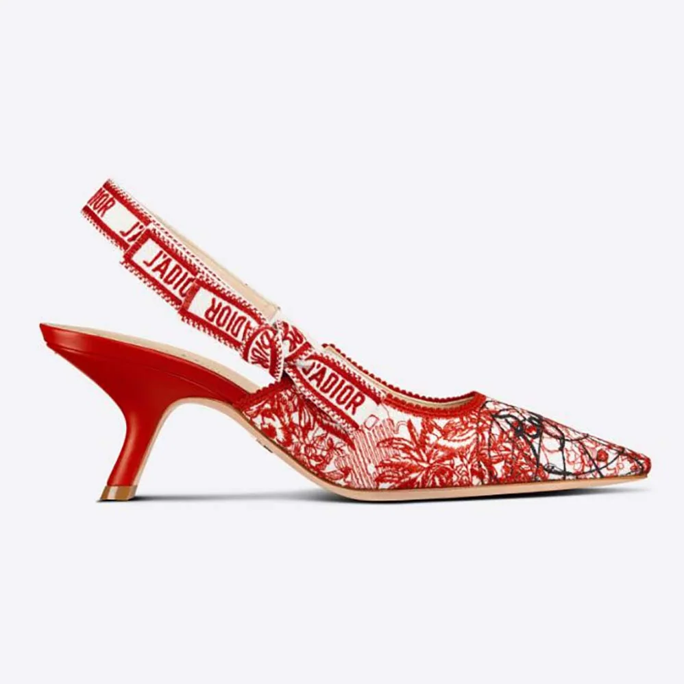 Dior J Adior Dioramour Slingback Pump D-Royaume D Amour Embroidered Cotton for Women Dior J Adior Dioramour Slingback Pump D-Royaume D Amour Embroidered Cotton for Women