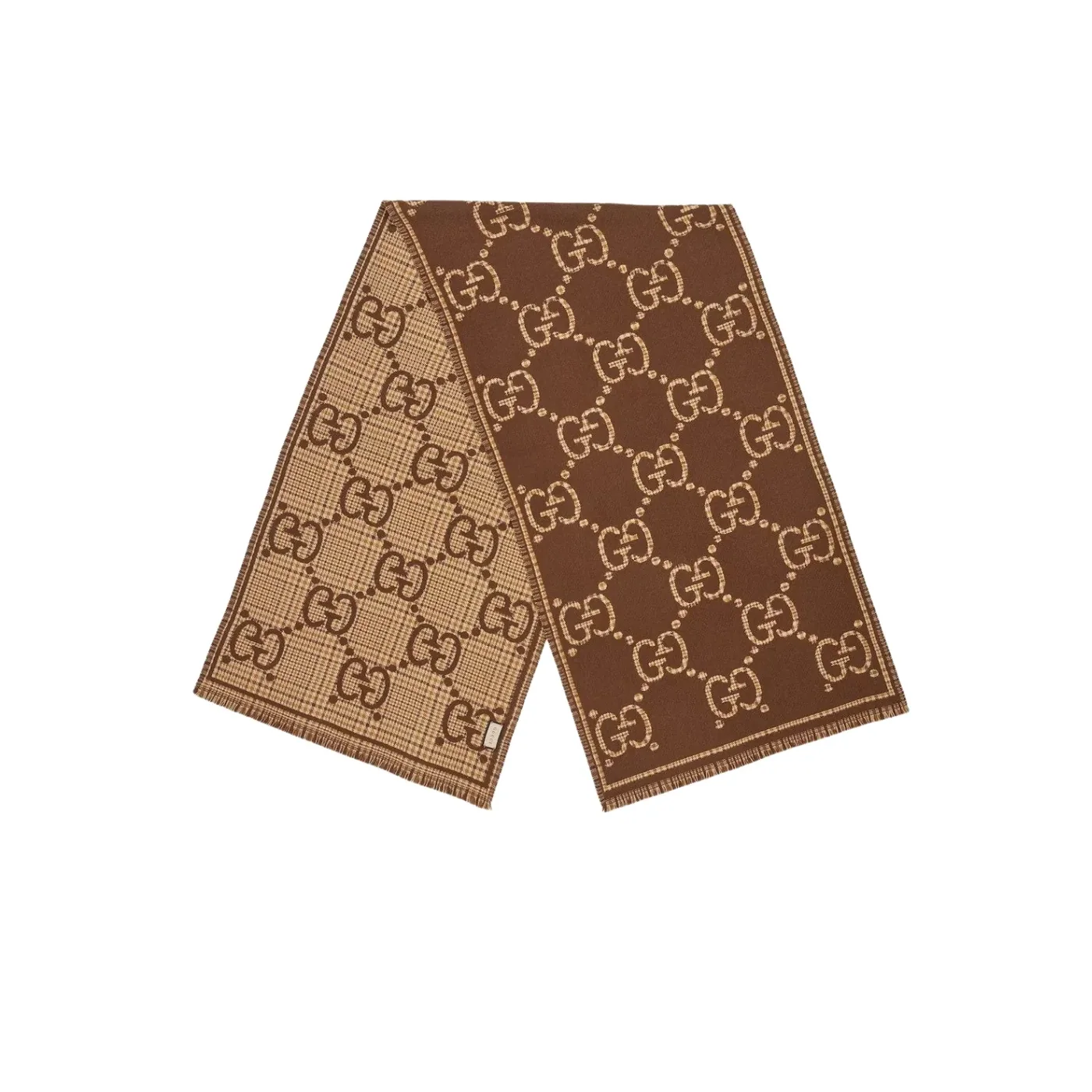 Gucci GG Scarf Brown And Beige /