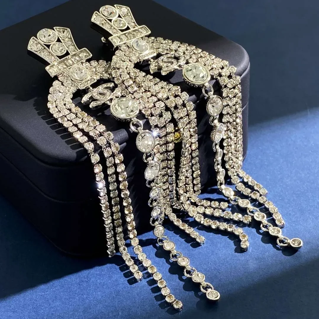 Chanel Tassel Claw Chain Earrings Silver Chanel Tassel Claw Chain Earrings Silver
