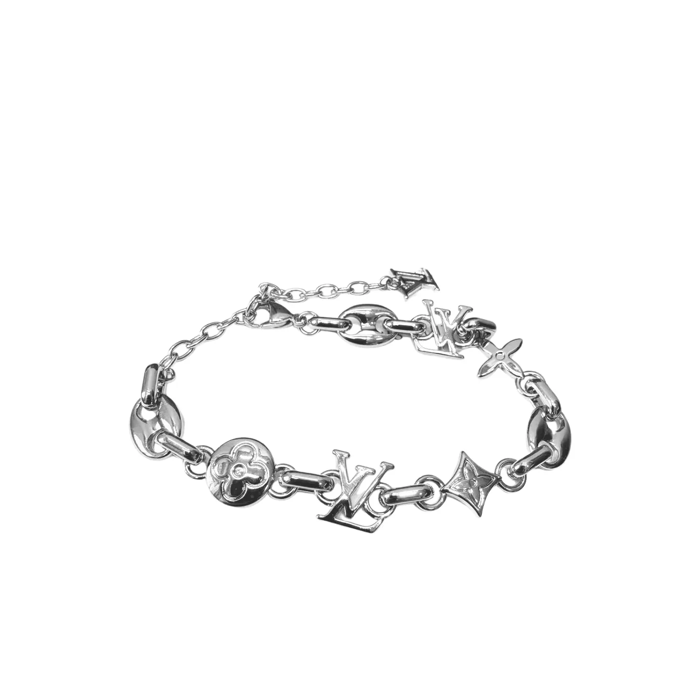 Louis Vuitton Mix Chains Bracelet Silver in Toned
