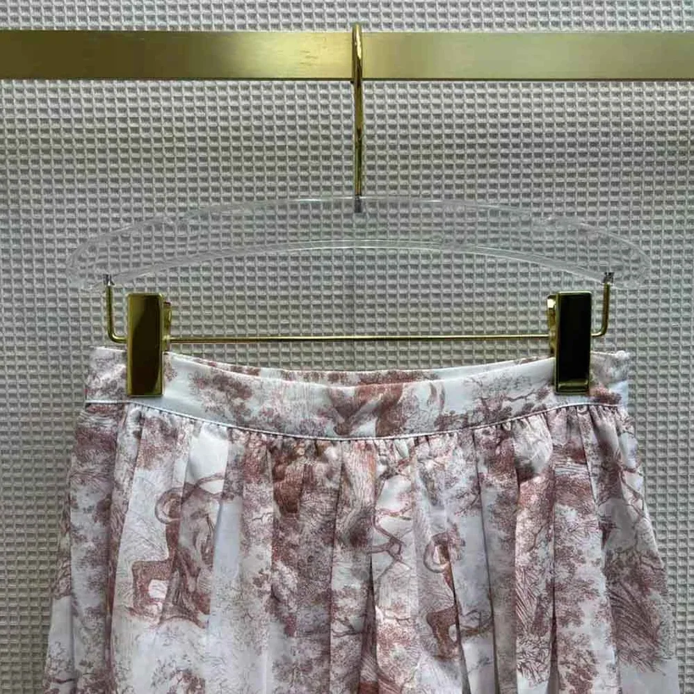 Dior Mid-Length Skirt Rose Des Vents Cotton Muslin with Toile DE Jouy Motif for Women Dior Mid-Length Skirt Rose Des Vents Cotton Muslin with Toile DE Jouy Motif for Women
