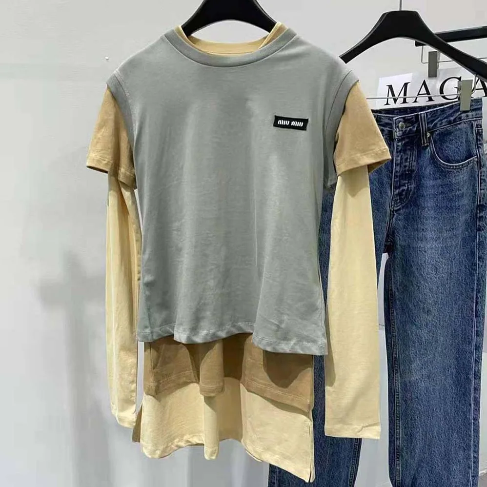 Miu Miu Set of 3 Jersey T for Women in shirts with Logo Patch Miu Miu Set of 3 Jersey T for Women in shirts with Logo Patch