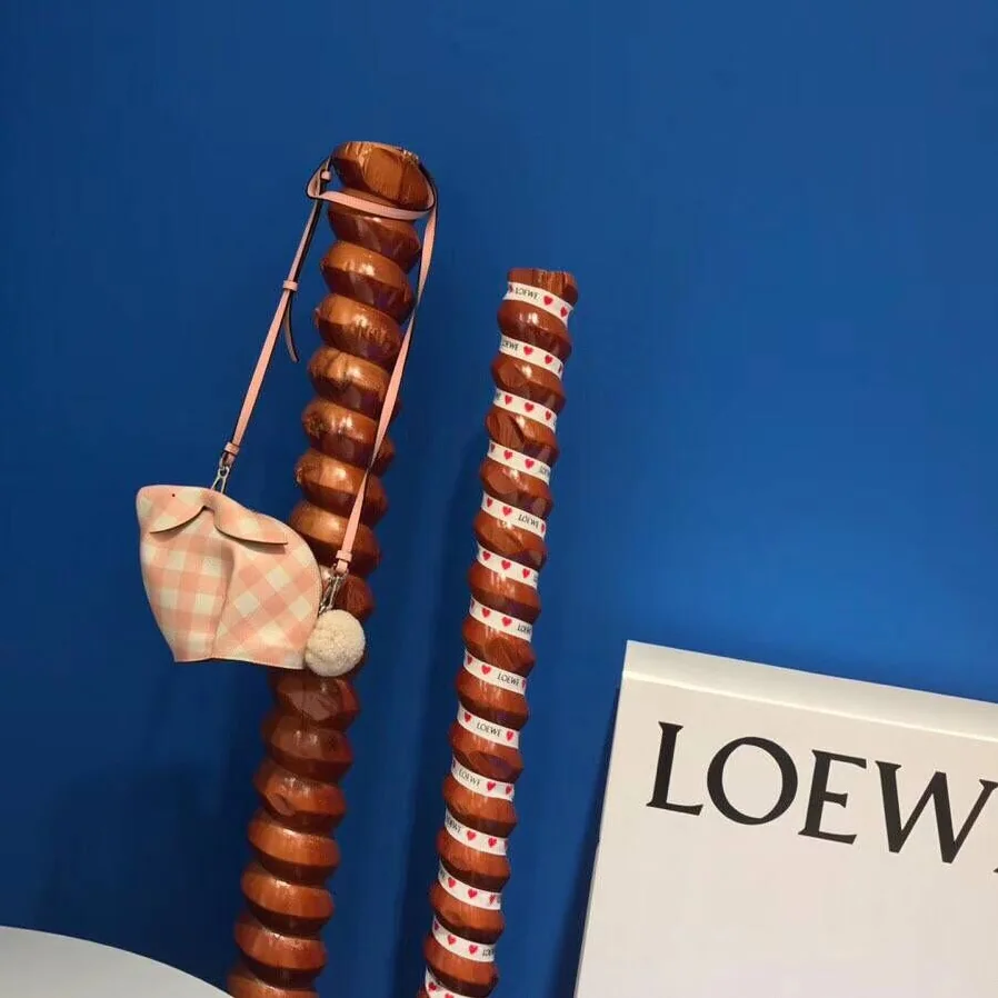 Loewe Bunny Gingham Mini Bag Salmon in Calfskin for Women Loewe Bunny Gingham Mini Bag Salmon in Calfskin for Women