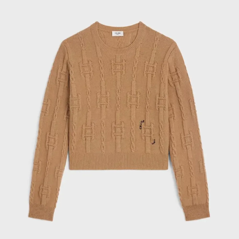 Celine Crewneck Sweater In Chains Cashmere for Men Celine Crewneck Sweater In Chains Cashmere for Men