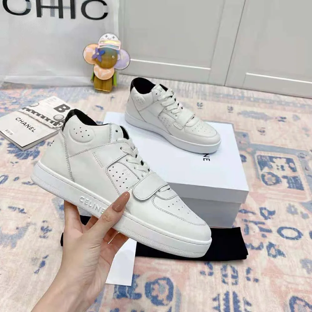 Celine CT-02 Mid Sneaker with Scratch in Calfskin for Women in Black Celine CT-02 Mid Sneaker with Scratch in Calfskin for Women in Black