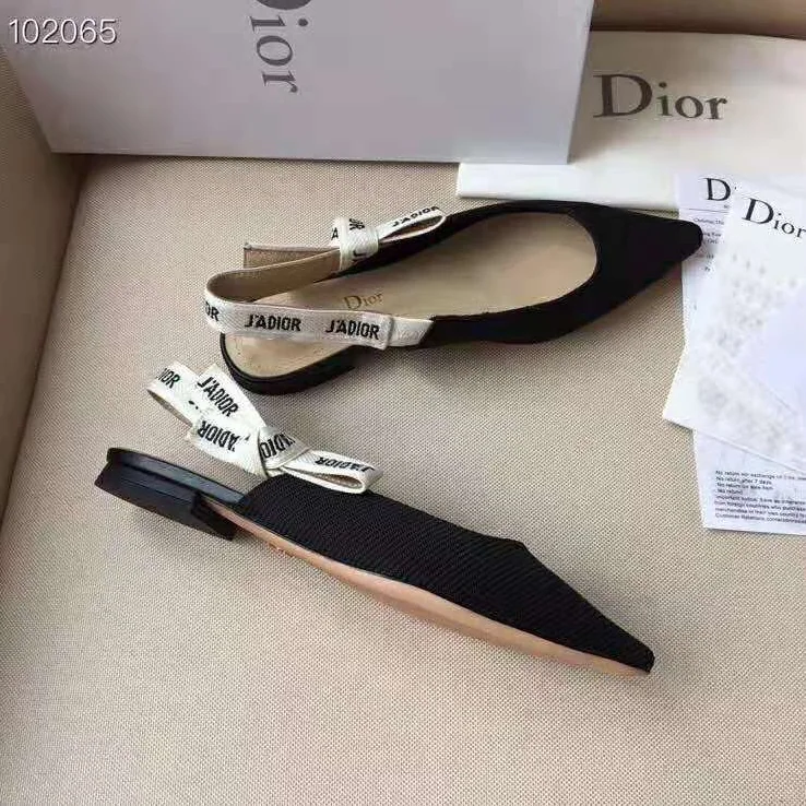Dior Miss J'adior Ballerina in Black Technical Canvas in 1cm Heel for Women Dior Miss J'adior Ballerina in Black Technical Canvas in 1cm Heel for Women