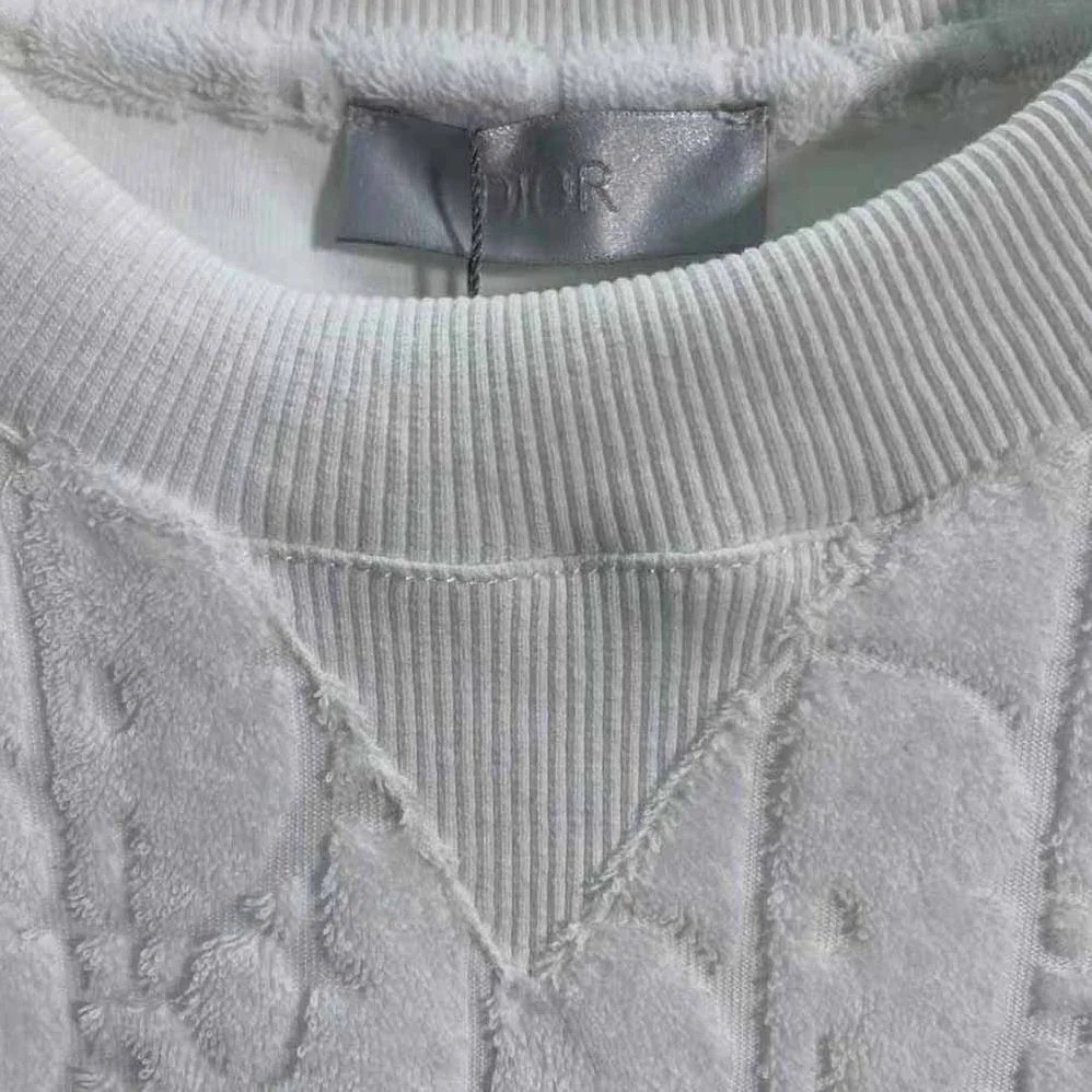 Dior Oblique T-shirt Relaxed Fit Off for Men in White Terry Cotton Jacquard Dior Oblique T-shirt Relaxed Fit Off for Men in White Terry Cotton Jacquard