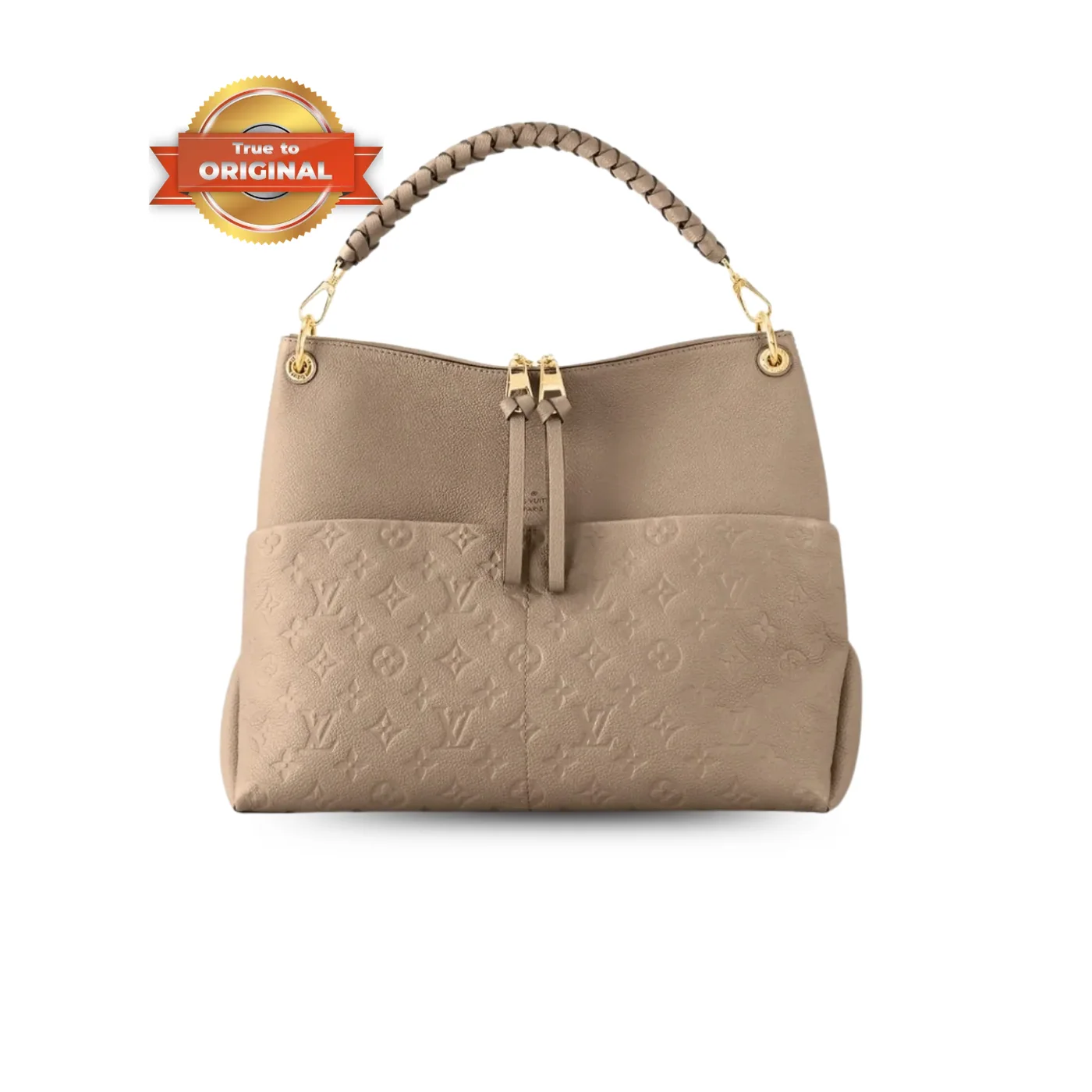 Louis Vuitton Maida Hobo Bag / Beige Monogram Empreinte Gold Hardware