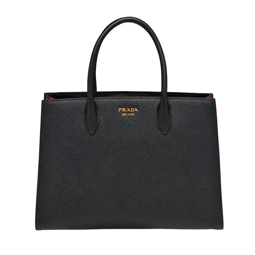 Prada Large Saffiano Leather Handbag for Women in Black Prada Large Saffiano Leather Handbag for Women in Black