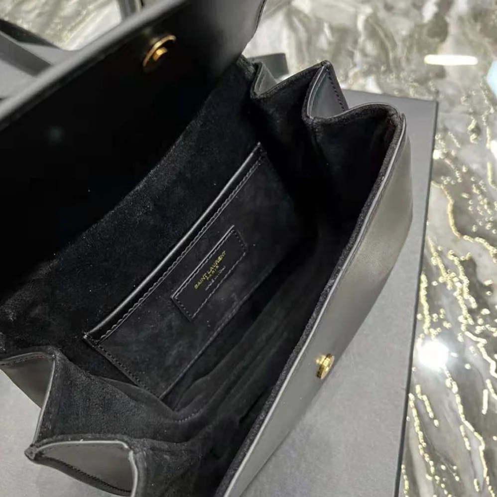 Saint Laurent YSL Charlie Medium Shoulder Bag in Smooth Leather for Women in Black Saint Laurent YSL Charlie Medium Shoulder Bag in Smooth Leather for Women in Black