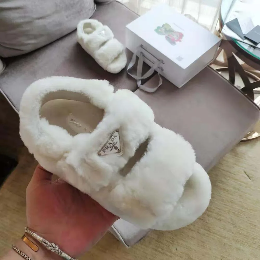 Prada Movement and Comfort Come Together Shearling Sandals for Women