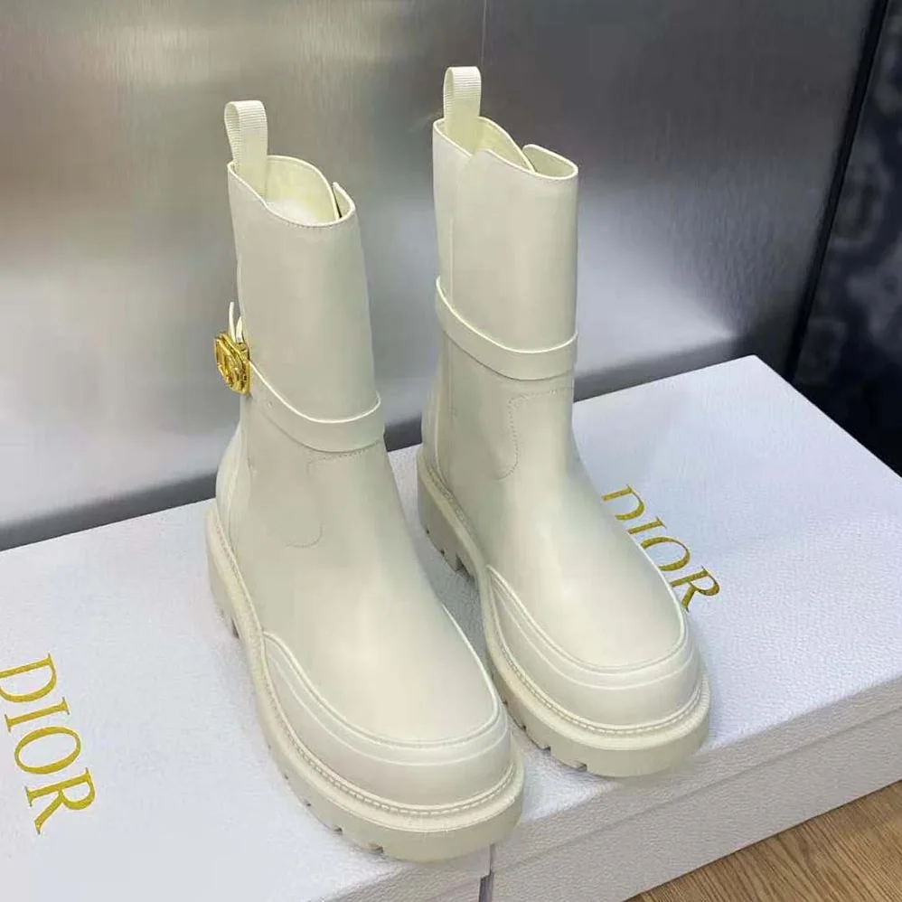 Dior Empreinte Ankle Boot White Calfskin and Rubber for Women Dior Empreinte Ankle Boot White Calfskin and Rubber for Women