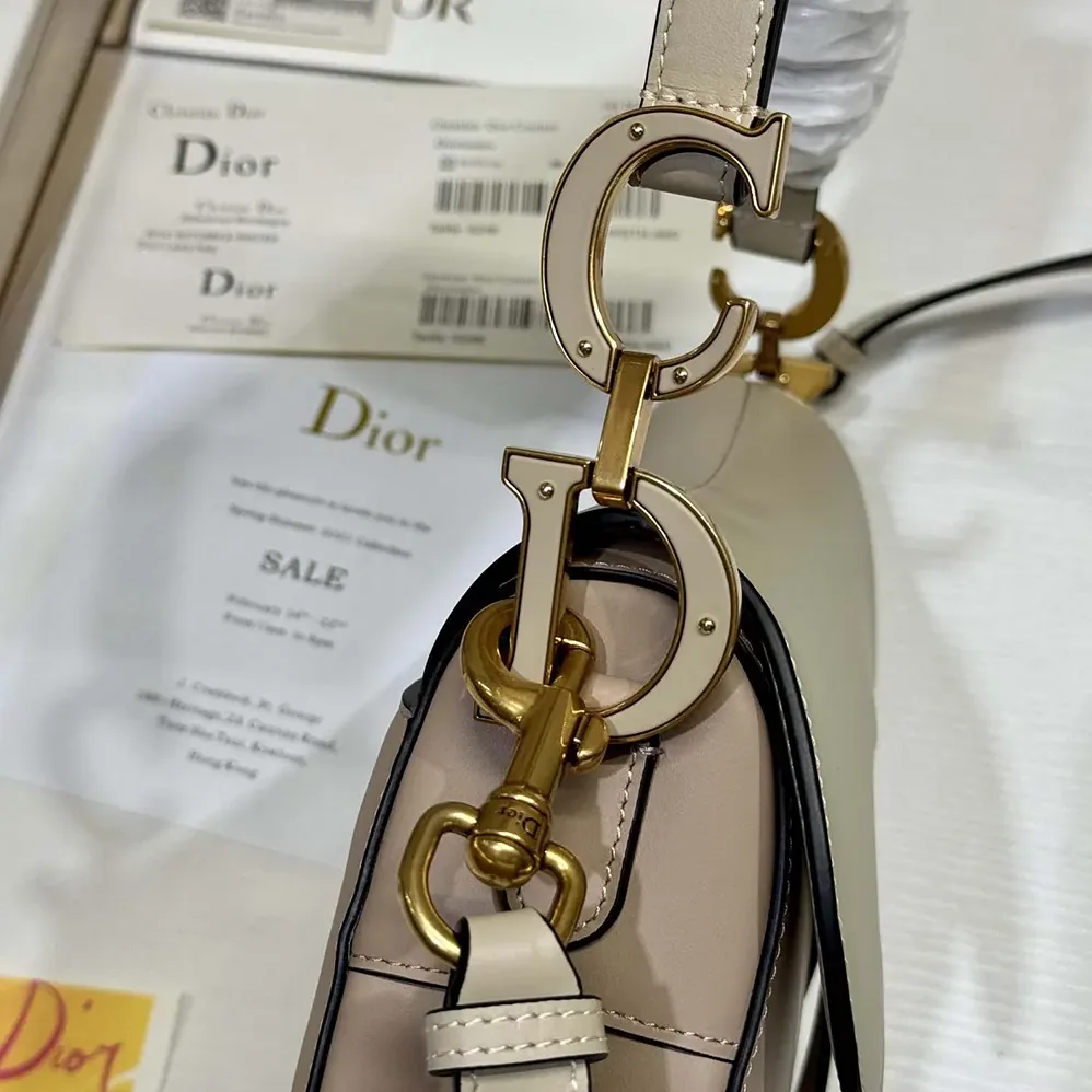Dior Saddle Bag with Strap Two-Tone Biscuit and Trench Beige Supple Calfskin for Women Dior Saddle Bag with Strap Two-Tone Biscuit and Trench Beige Supple Calfskin for Women