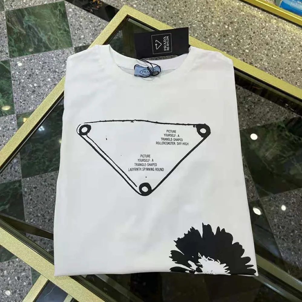 Prada Oversized Printed Jersey T-shirt for Women in White Prada Oversized Printed Jersey T-shirt for Women in White