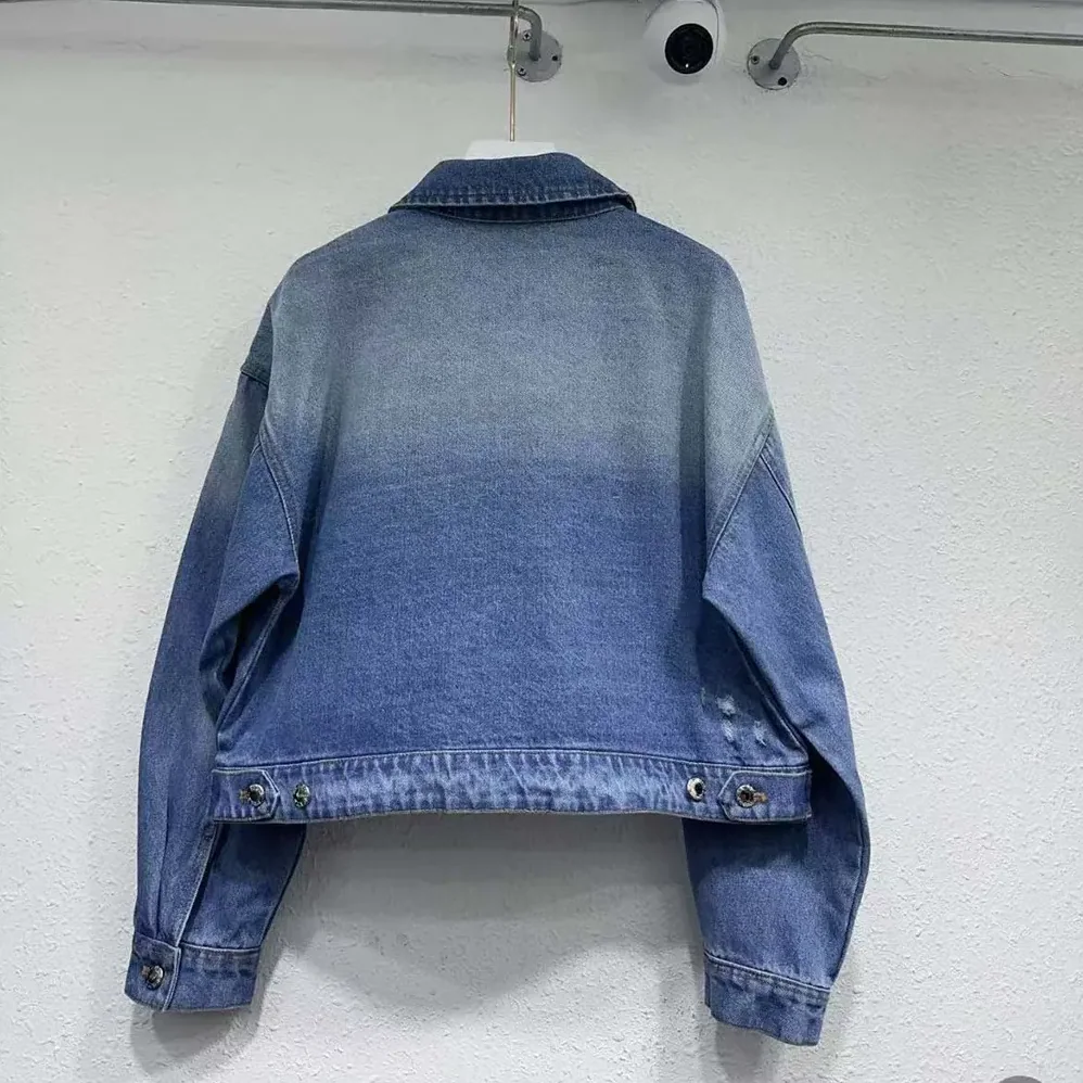 Prada Cropped Organic Denim Jacket for Women