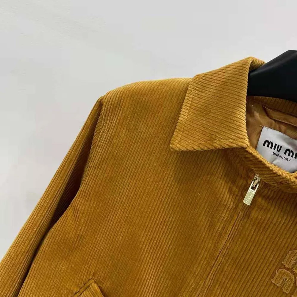 Miu Miu Corduroy Blouson Jacket for Women in Brown Miu Miu Corduroy Blouson Jacket for Women in Brown