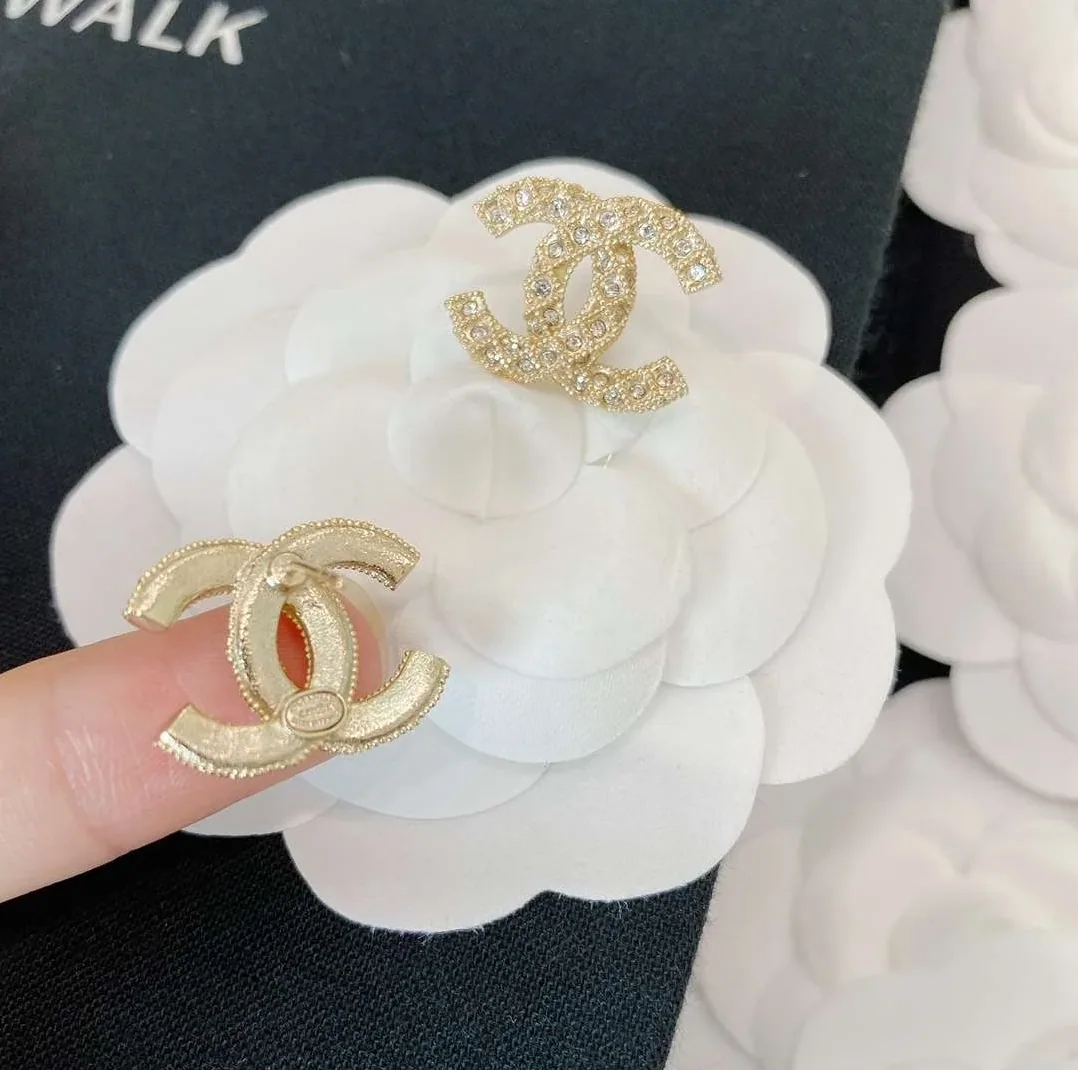 Chanel Diamond Earrings Gold