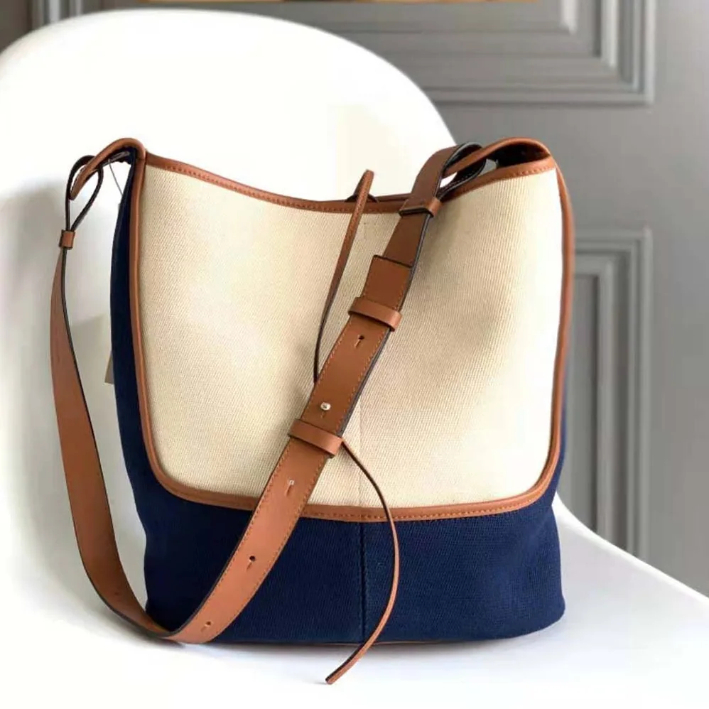 Loewe Hobo Bag in Canvas and Calfskin for Women Loewe Hobo Bag in Canvas and Calfskin for Women