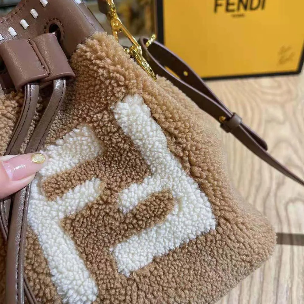 Fendi Mon Tresor Mini for Women in Bag in Brown Sheepskin Fendi Mon Tresor Mini for Women in Bag in Brown Sheepskin