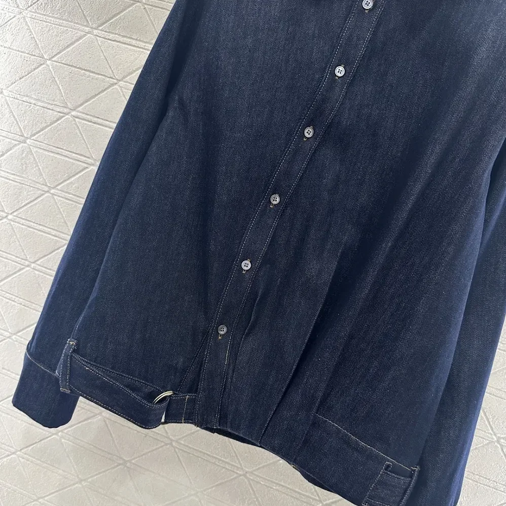 Loewe Draped Shirt in Denim-S359Y1DX19 for Women