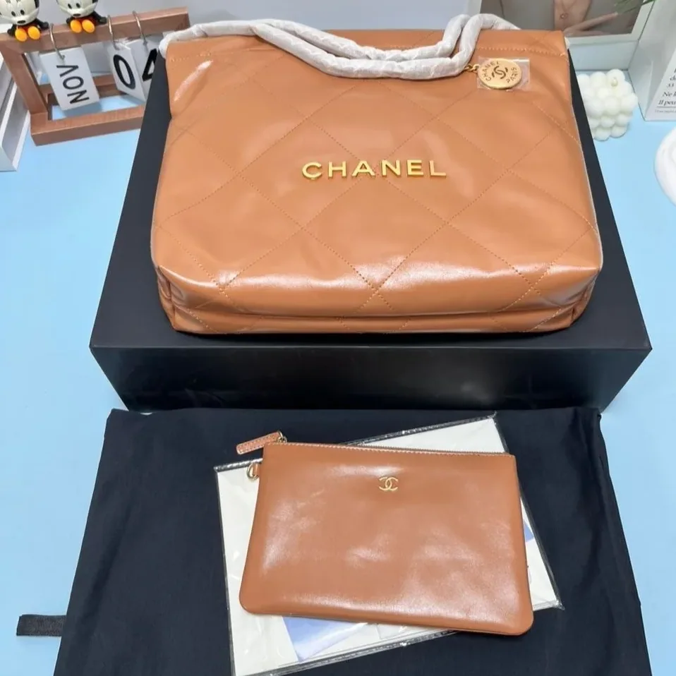 Chanel 22 Crossbody Bag in Shiny Camel Gold Hardware Chanel 22 Crossbody Bag in Shiny Camel Gold Hardware
