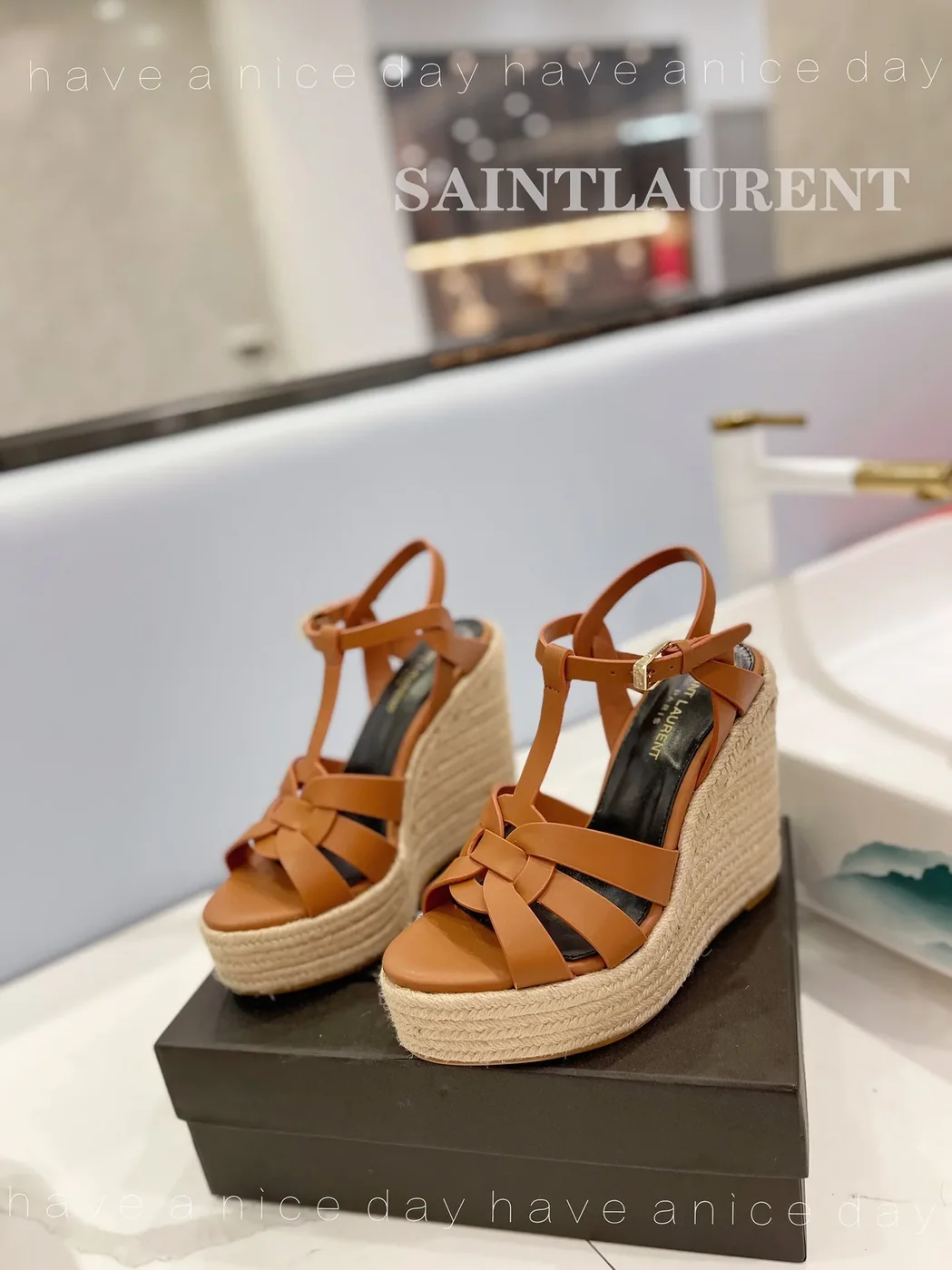 Saint Laurent Tribute Espadrilles In Smooth Brown Saint Laurent Tribute Espadrilles In Smooth Brown