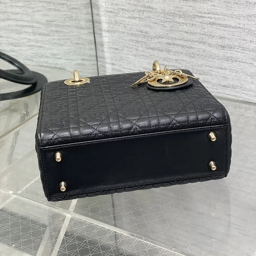 Dior Lady Dior Dioramour Bag Black Cannage Lambskin with Star Motif for Women Dior Lady Dior Dioramour Bag Black Cannage Lambskin with Star Motif for Women