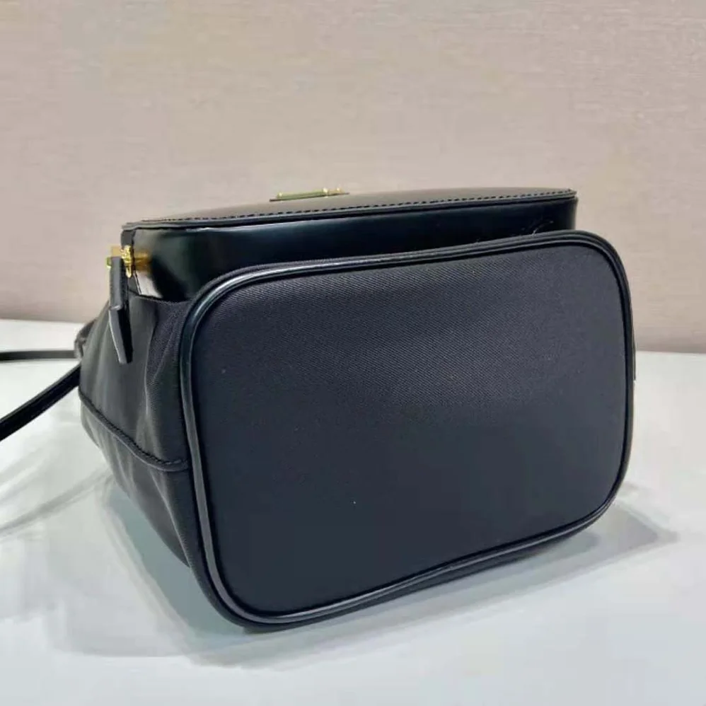 Prada Re-Nylon and Brushed Leather Bag for Women in Black