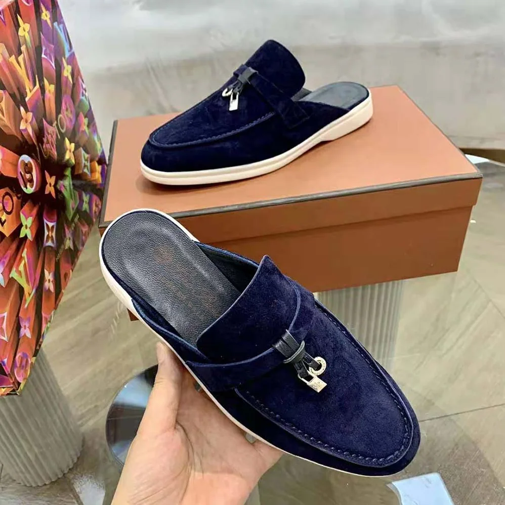 Loro Piana Babouche Charms Walk Loafers for Unisex in Navy