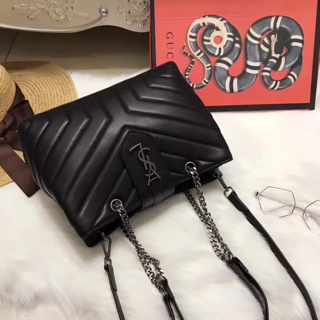 Saint Laurent YSL Small Loulou Shopping Bag Y Quilted in Black Saint Laurent YSL Small Loulou Shopping Bag Y Quilted in Black