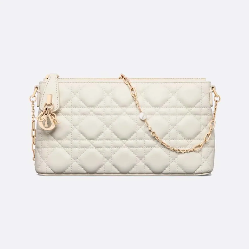 Dior Miss Dior Dior Midi Mini Bag White Cannage Lambskin for Women