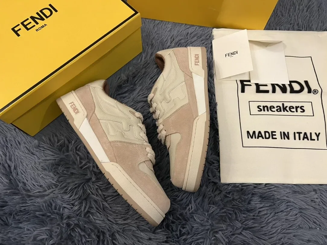 Fendi Match Low Tops Sneakers Beige/Brown 7E1493 Fendi Match Low Tops Sneakers Beige/Brown 7E1493