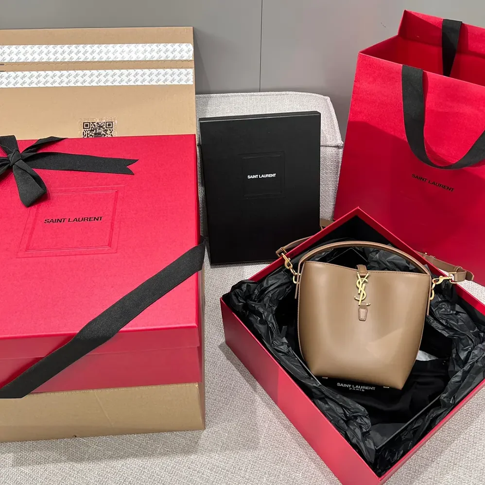 Saint Laurent YSL Le 37 Mini in Shiny Leather for Women in Brown