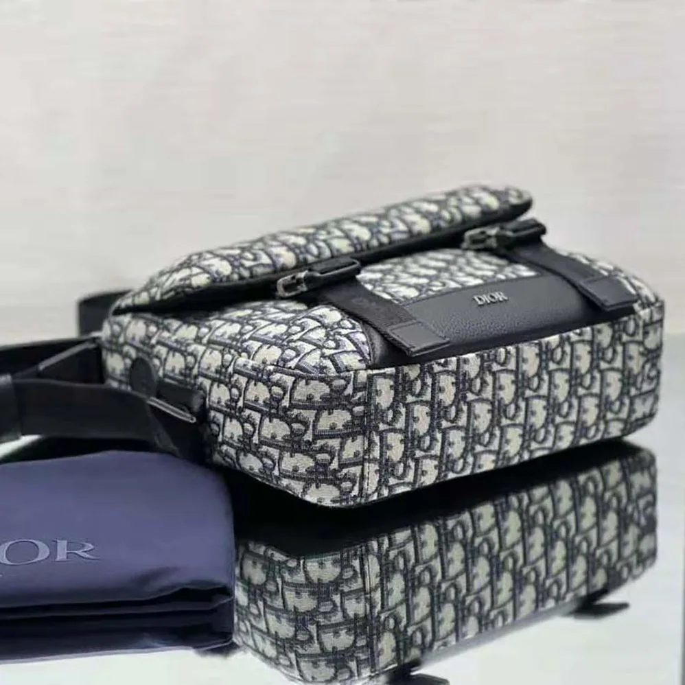 Dior Explorer Messenger Bag Beige and Black Dior Oblique Jacquard for Men