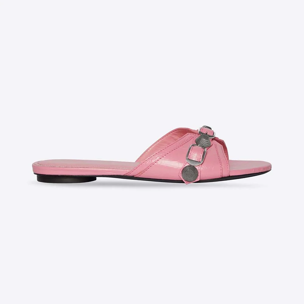 Balenciaga Cagole Sandal in Pink Arena Lambskin for Women Balenciaga Cagole Sandal in Pink Arena Lambskin for Women