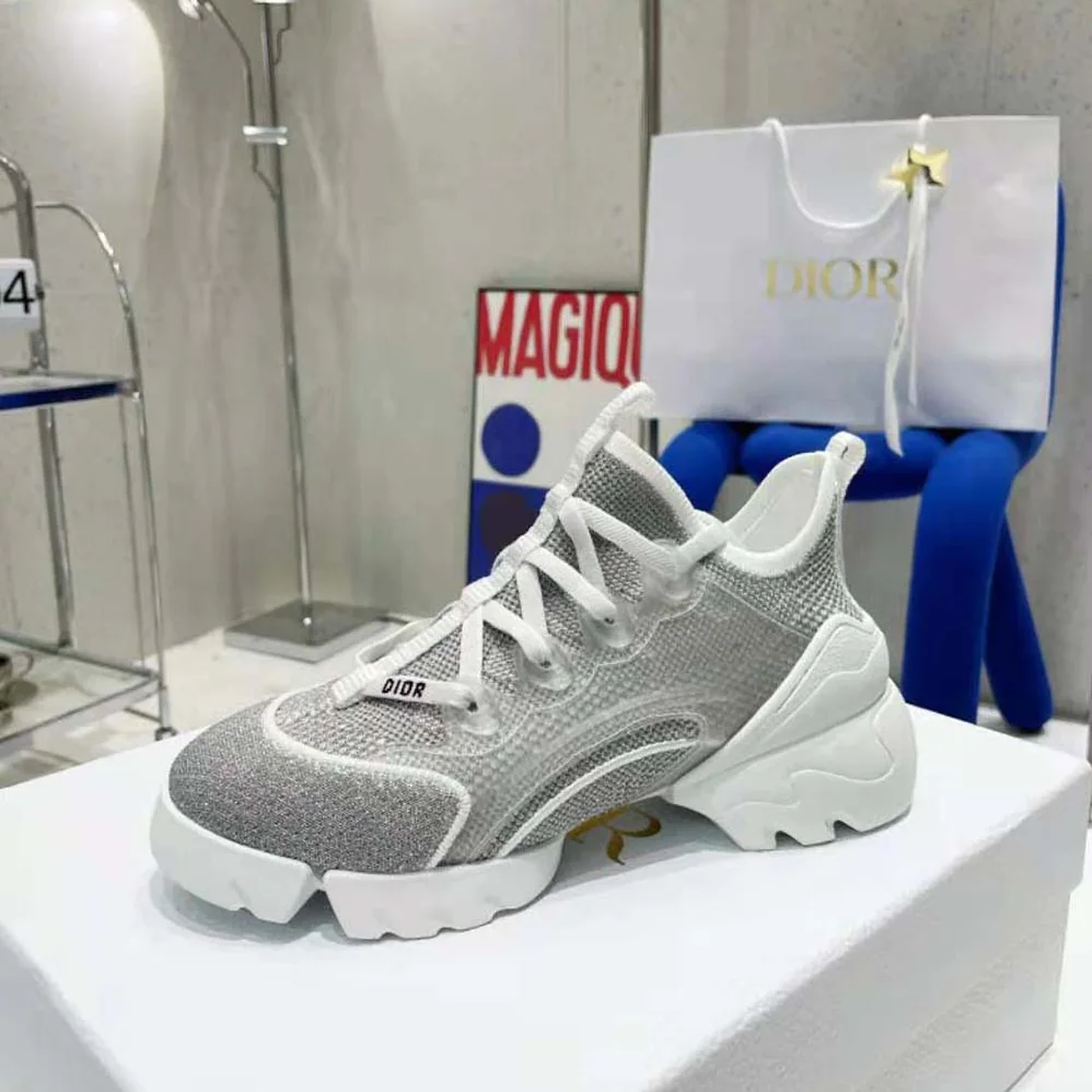 Dior D-Connect Sneaker Silver for Women in Tone Laminated Mesh