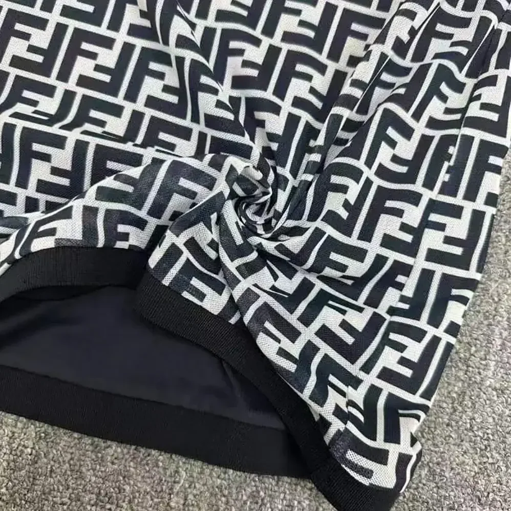Fendi Navy Blue FF Cotton Dress for Women