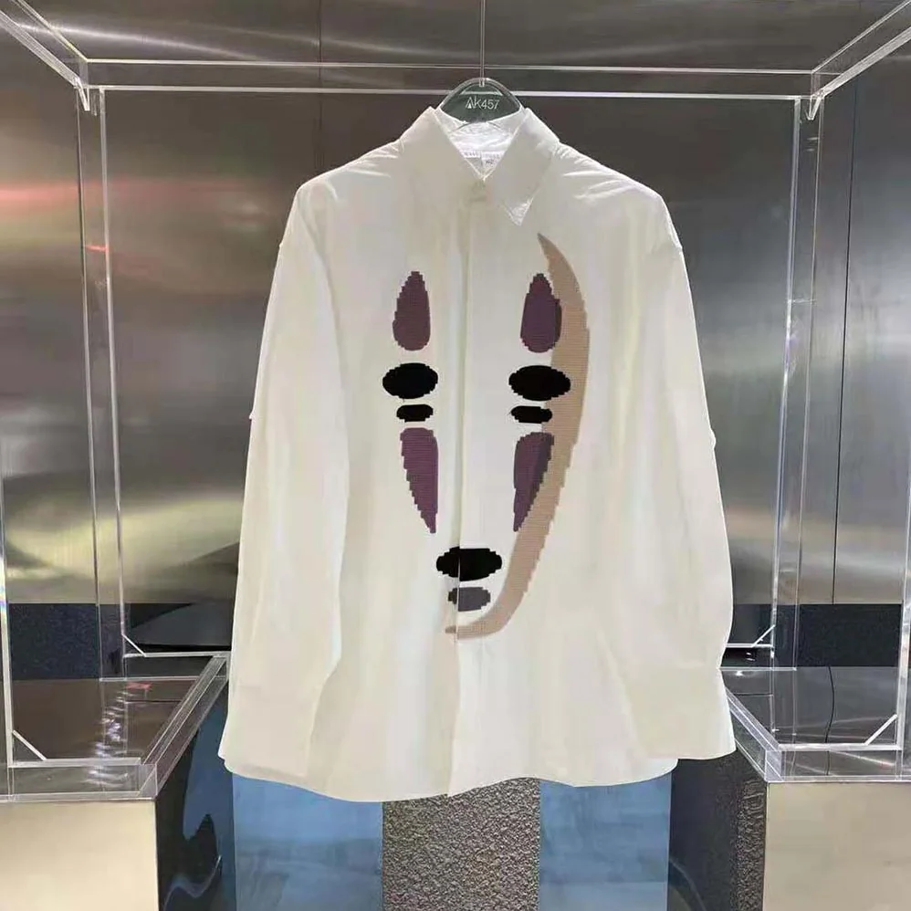 Loewe Kaonashi Shirt in Cotton for Women in White Loewe Kaonashi Shirt in Cotton for Women in White