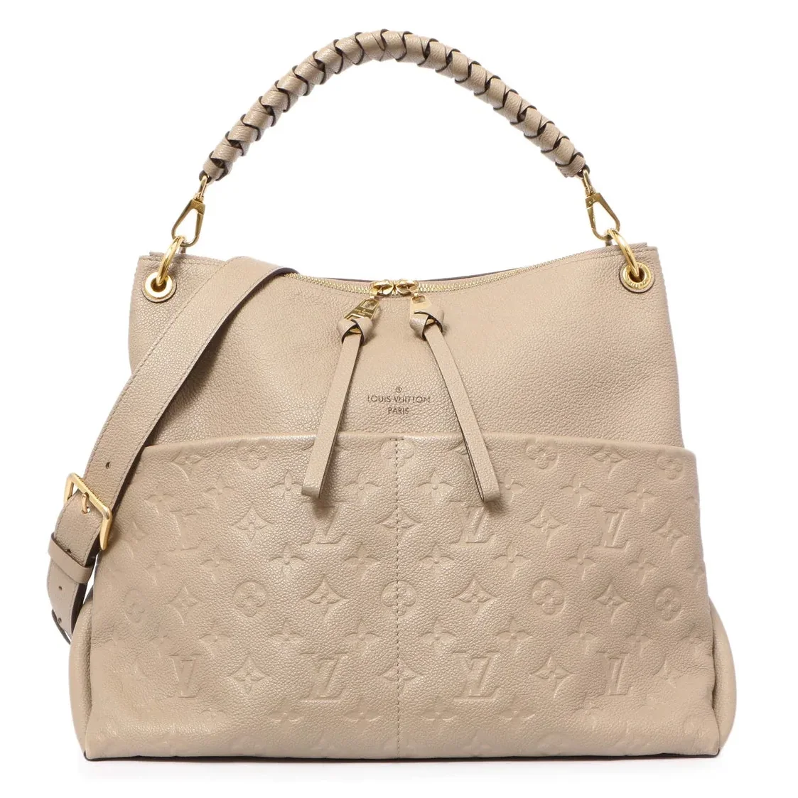 Louis Vuitton Maida Hobo Bag / Beige Monogram Empreinte Gold Hardware