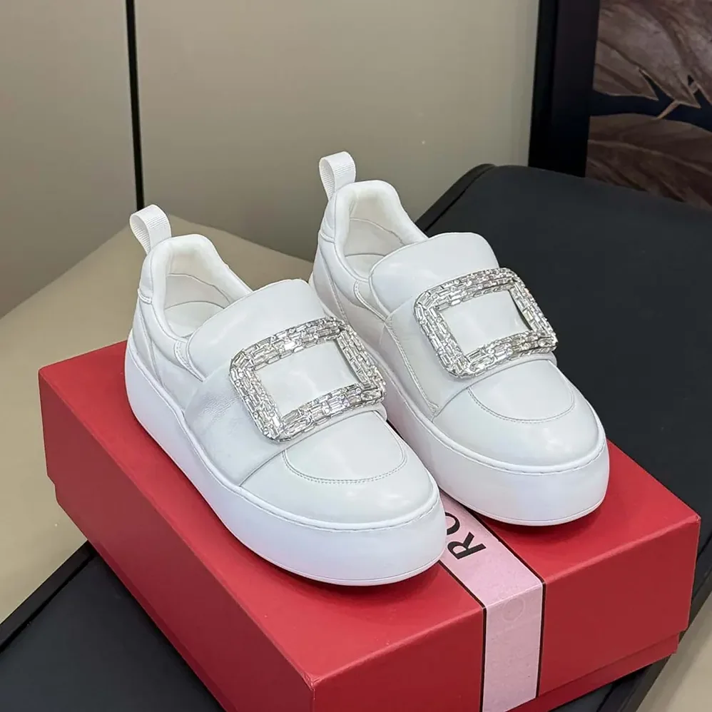 Roger Vivier Viv' Up Sneakers in Leather for Women in White