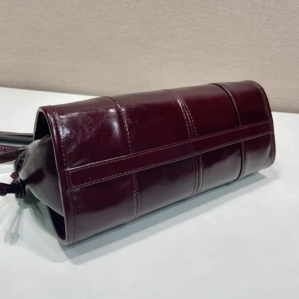 Prada Bonnie Small Leather Shoulder Bag for Women in Maroon Prada Bonnie Small Leather Shoulder Bag for Women in Maroon