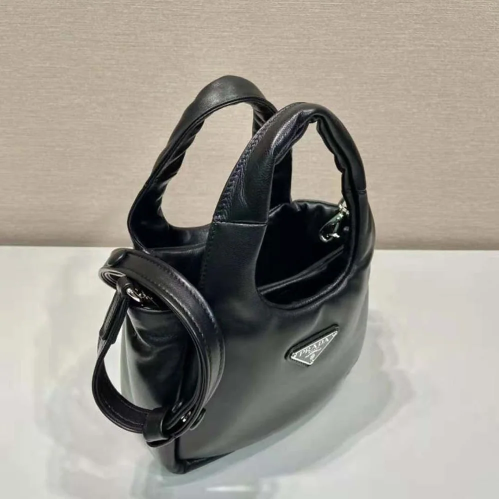 Prada Small Padded Prada Soft Nappa-Leather Bag for Women in Black Prada Small Padded Prada Soft Nappa-Leather Bag for Women in Black