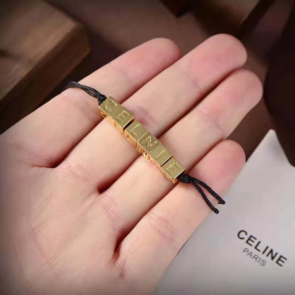 Celine Beach Bracelet in Brass with Gold Finish and Polyester for Women