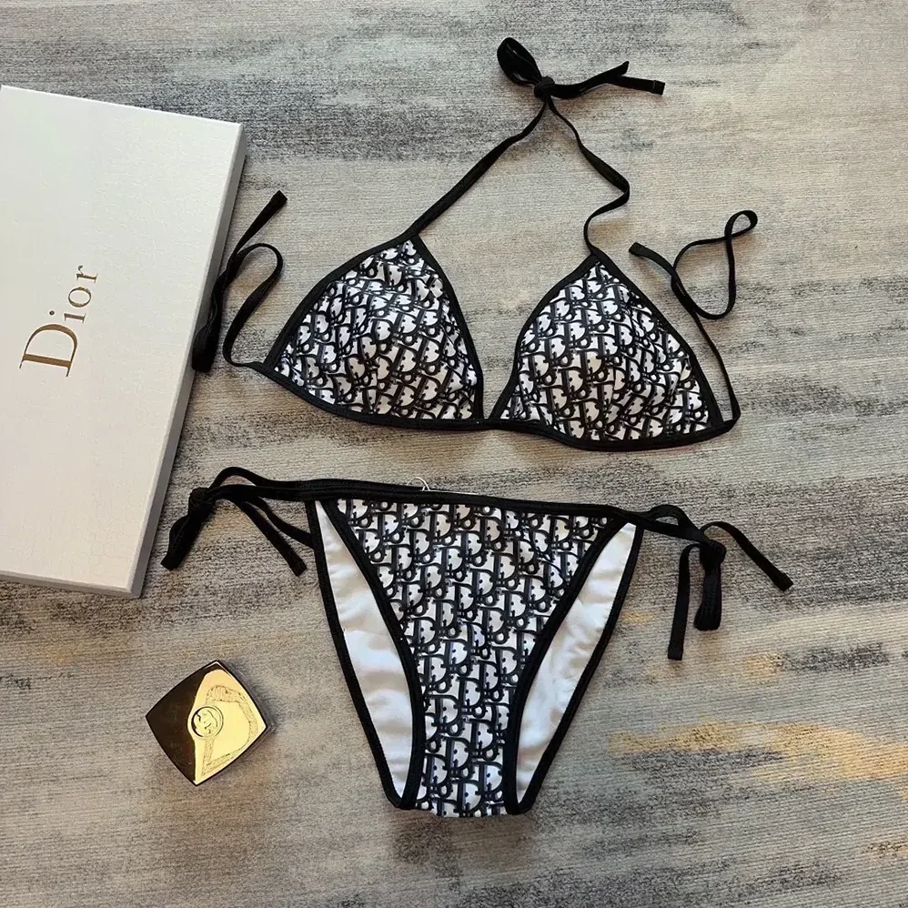 Dior Bikini Top / Bottom Blue Dior Oblique Technical Fabric for Women