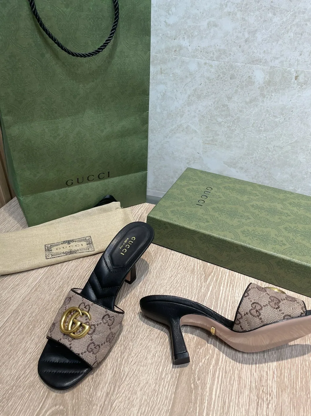 Gucci Double G Slide Sandal Chevron Matelasse Black GG Gucci Double G Slide Sandal Chevron Matelasse Black GG