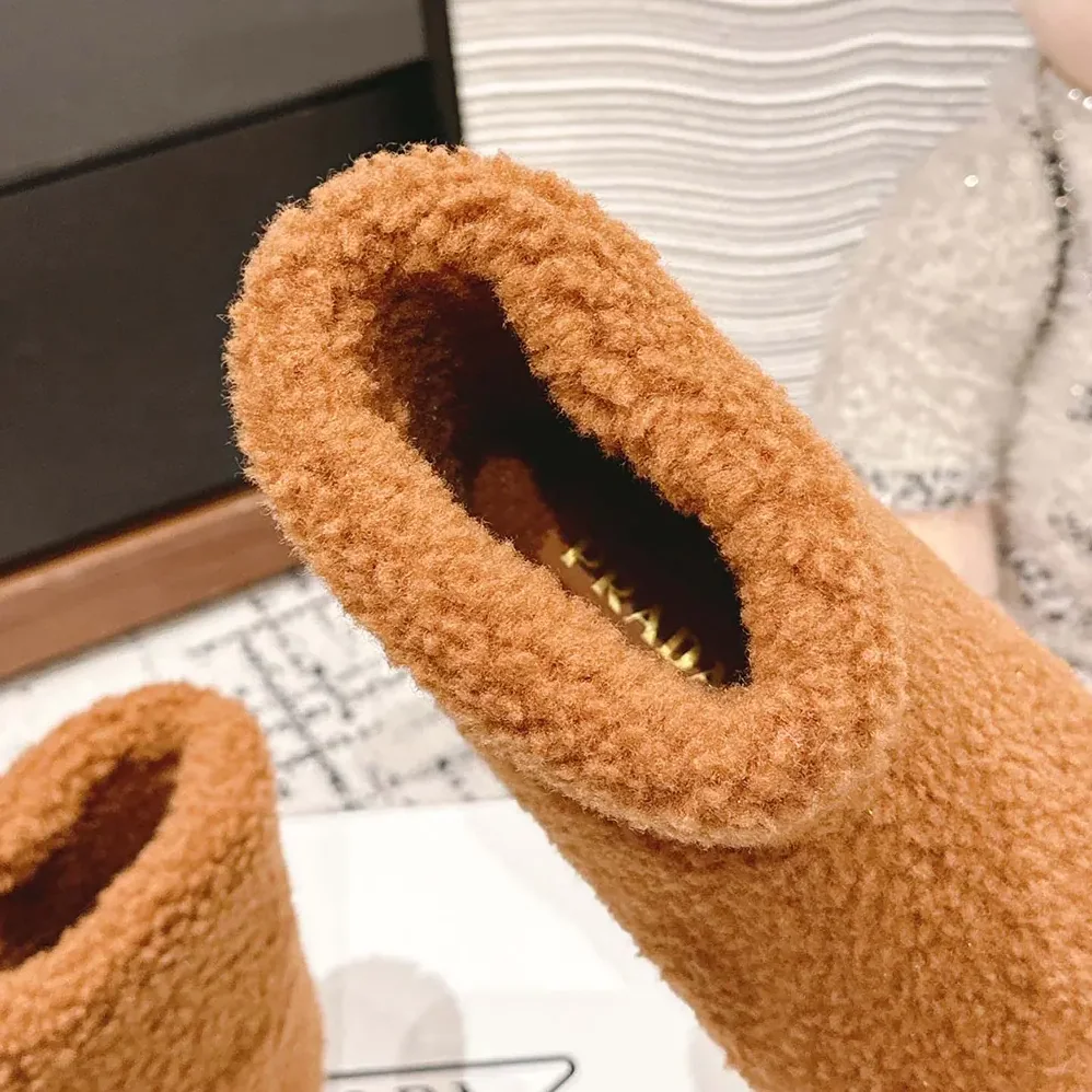 Prada Shearling Booties for Women in Brown