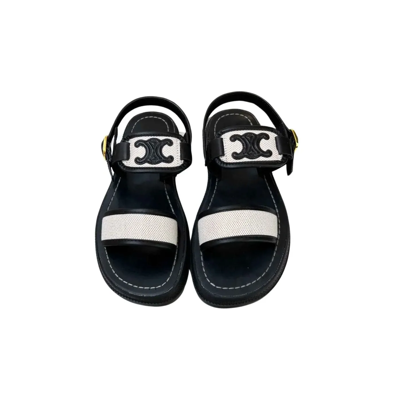 Celine Clea Triomphe Sandal Black Celine Clea Triomphe Sandal Black